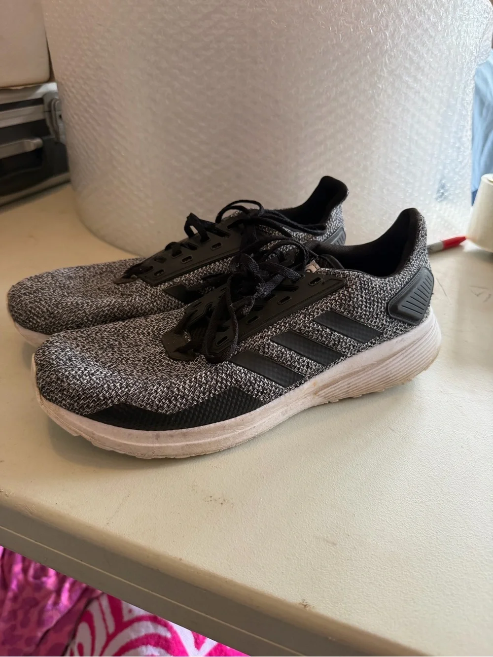 Adidas Black and Gray Knit Athletic Sneakers Cloudfoam size 11